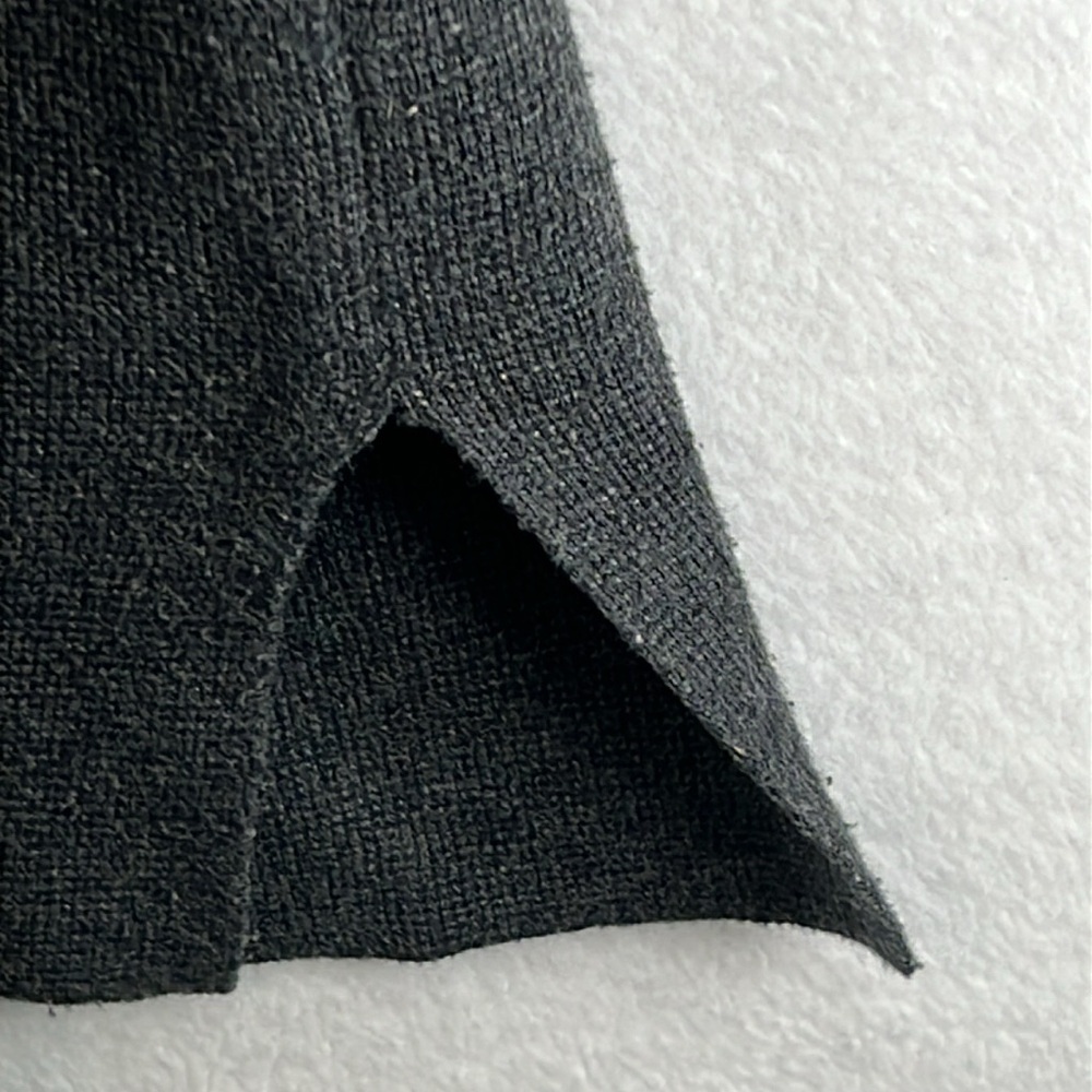 Caslon Women’s Tunic Sweater Size M Black/Gray Cotton/Acrylic Kangaroo Pocket - Picture 6 of 10
